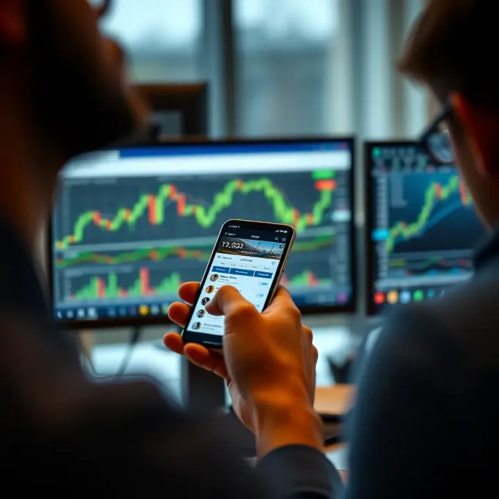 Selecting Reliable Forex Trading Communities on Telegram Illustration of a trader evaluating different Forex Telegram groups on a mobile device to choose a trusted community