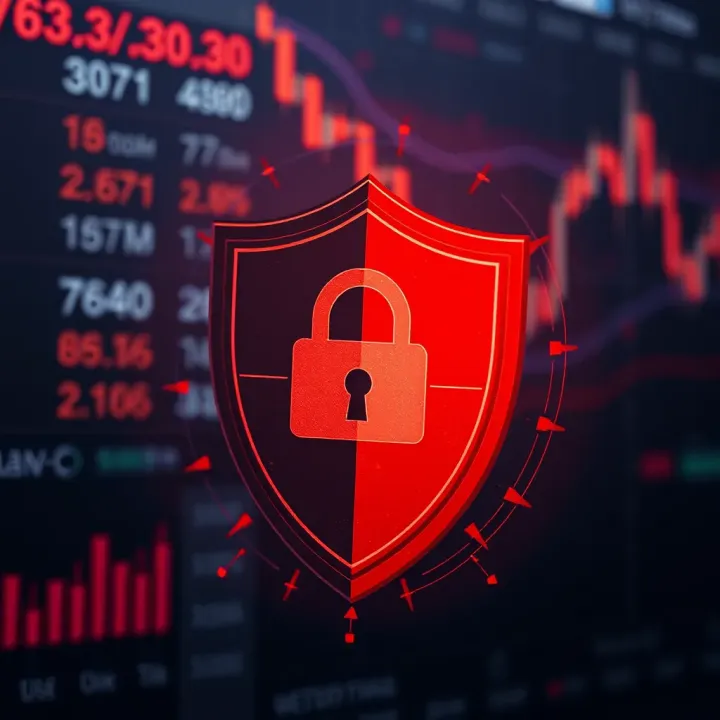 Illustration of security shield representing encryption and protection measures for online trading on Quotex