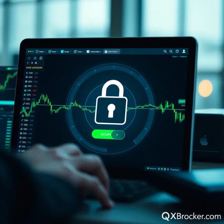 Secure login screen representing QXBroker.com’s account protection and encryption measures