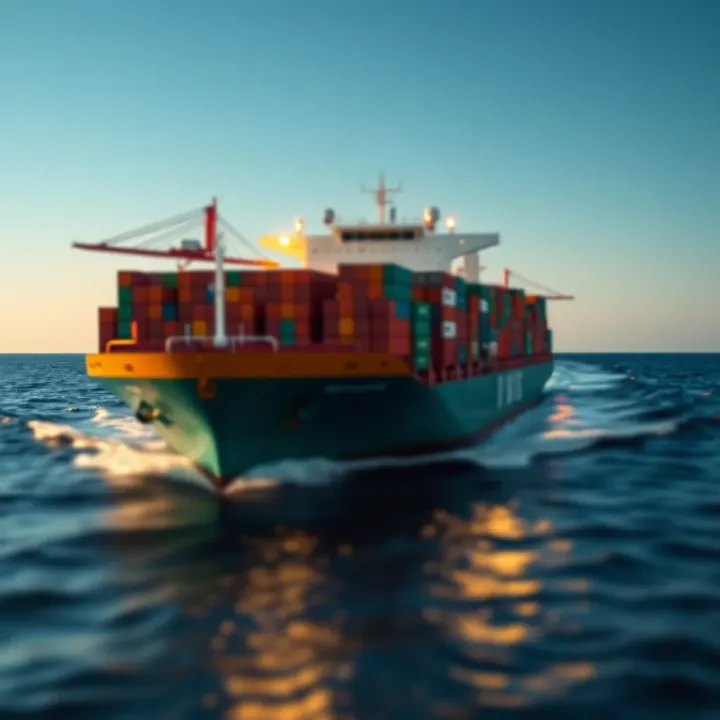 Mediterranean Shipping Company Vessel Navigating International Waters Large container ship sailing on the ocean symbolizing global maritime trade