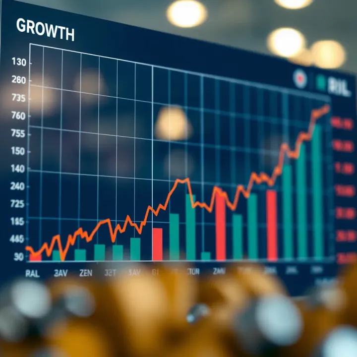 Graph showing growth trends and market performance indicators relevant to a major energy and retail conglomerate