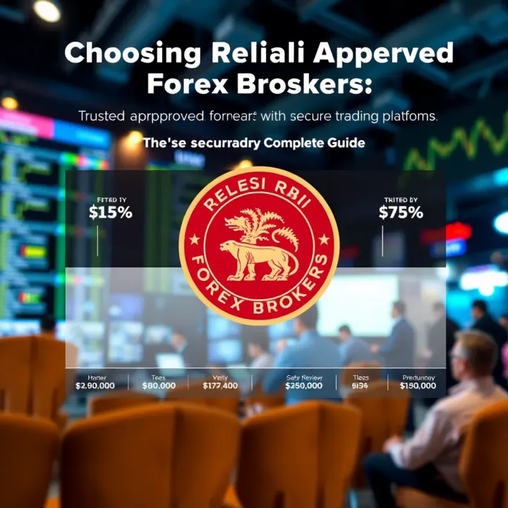 Choosing Reliable RBI Approved Forex Brokers Graphic depicting the comparison of trusted and approved forex brokers with secure trading platforms