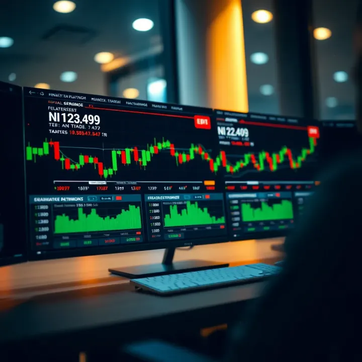 Dashboard displaying binary trading platform interface with charts and trading options