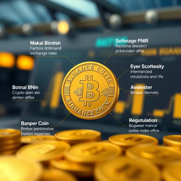 Illustration of factors influencing Binance Coin value including market demand, exchange rates, and cryptocurrency regulations in India