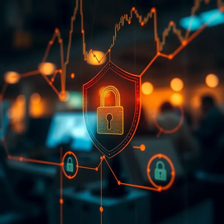 Secure digital transaction protection icons representing encryption and user data safety