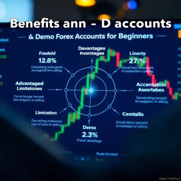 Diagram highlighting advantages and limitations of demo forex accounts for beginner traders