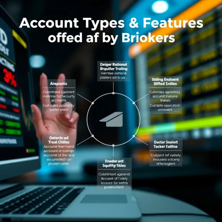 Infographic showing different types of accounts offered by Deriv brokers with key features