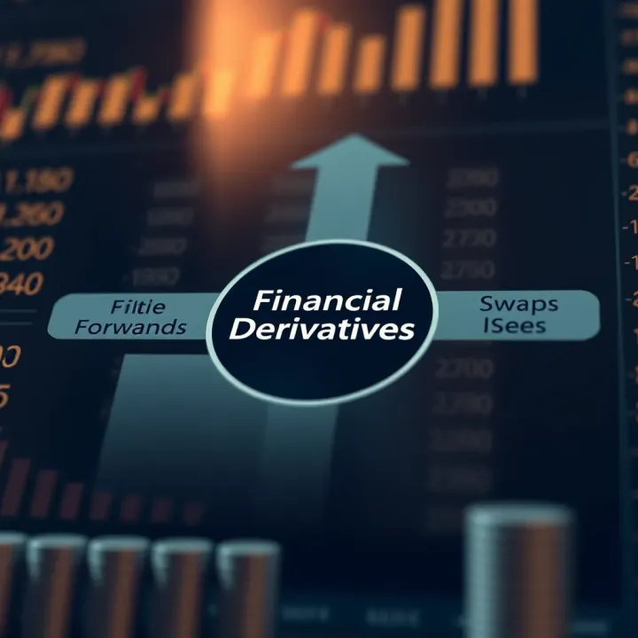 Diagram illustrating different types of financial derivatives including futures, options, swaps, and forwards