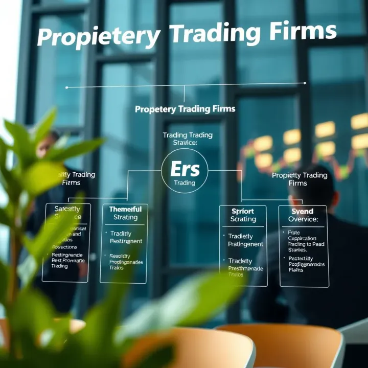 Diagram showing the organizational structure and trading strategies of proprietary trading firms