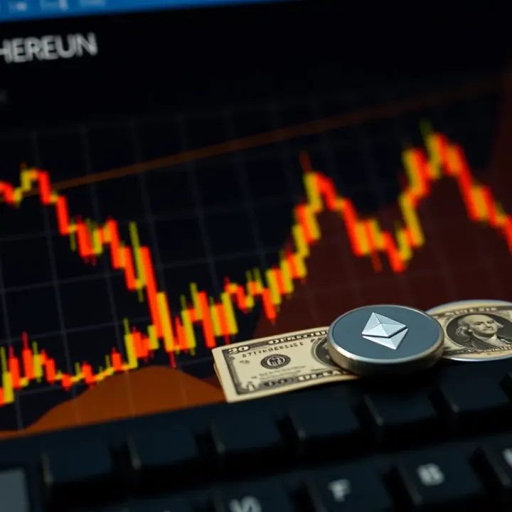 Comparison chart showing Ethereum and US Dollar market trends over time