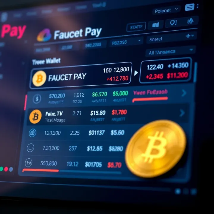 Faucet Pay Wallet Interface Overview Digital wallet interface showing cryptocurrency balances and transaction history