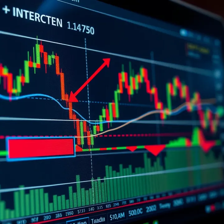 Visual guide showing how to interpret forex chart patterns with trend lines and breakout points