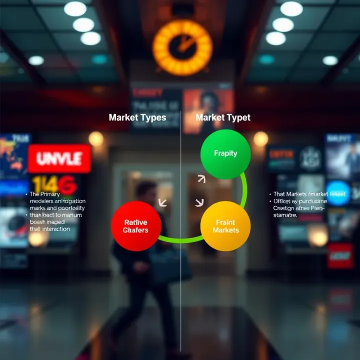 Diagram illustrating the four primary market types with distinct sectors and their interactions