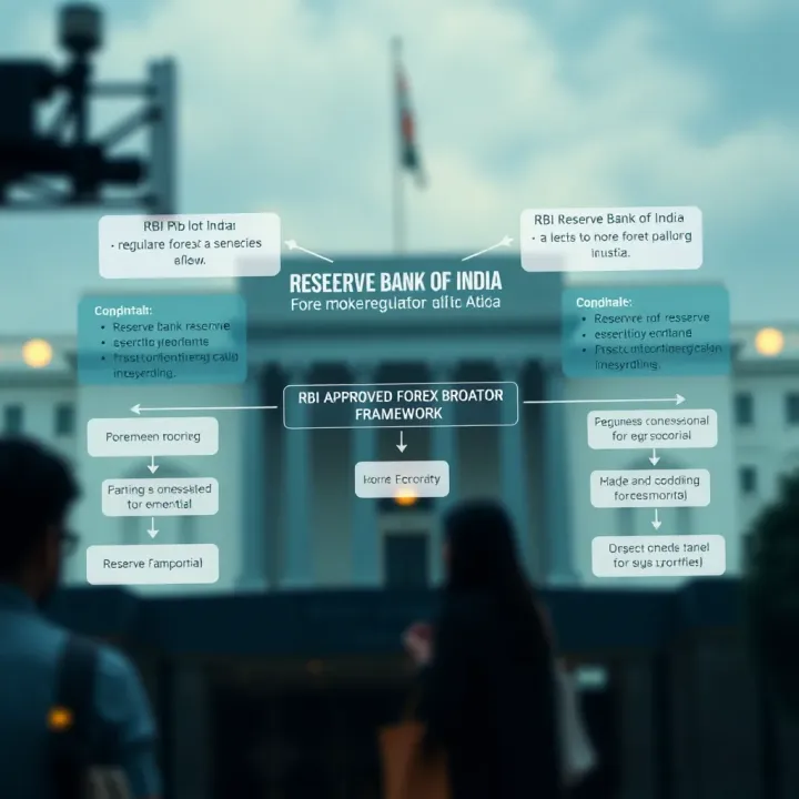 Diagram illustrating the Reserve Bank of India's role in regulating forex brokers in India