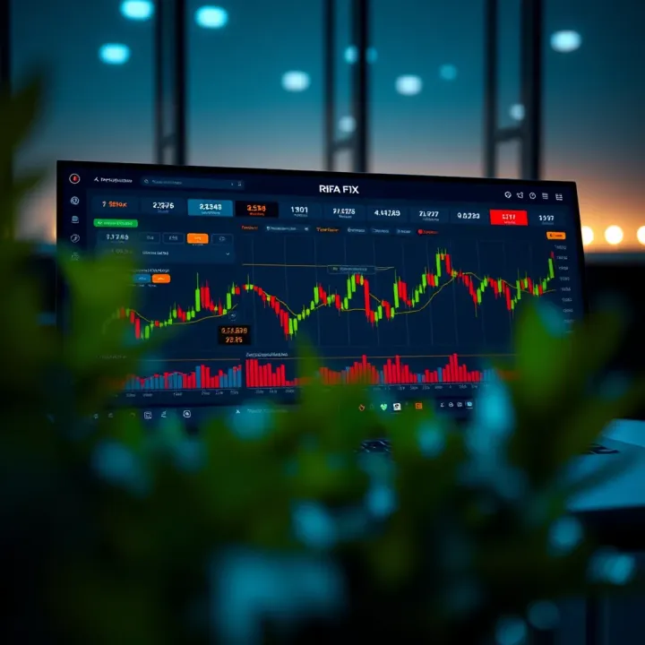 Dashboard interface showcasing Rifa FX trading tools and market analysis features