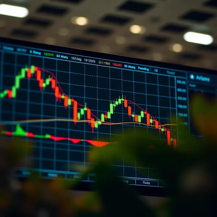 Fibonacci Retracement Levels in Market Analysis Chart displaying Fibonacci retracement levels applied to a declining price trend